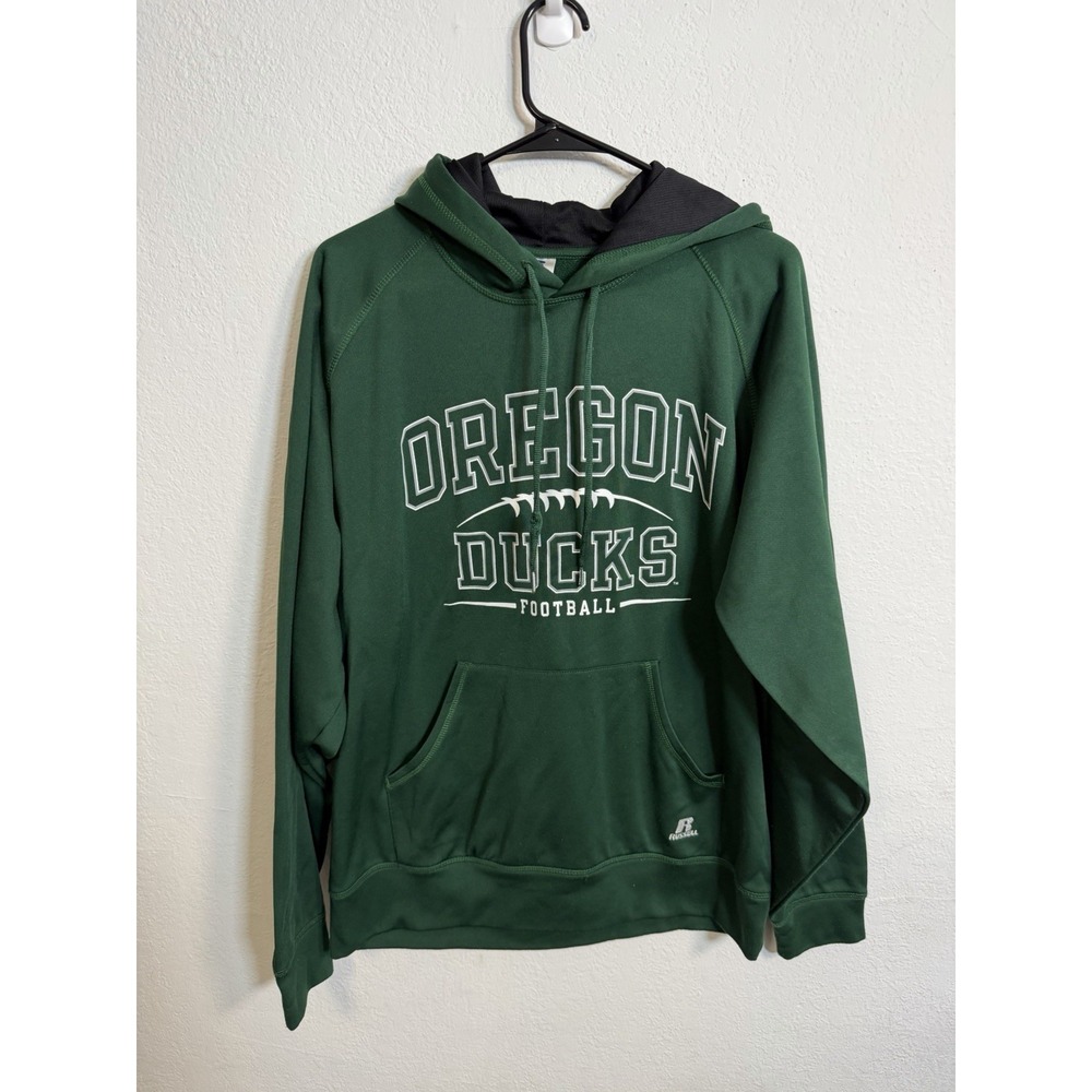 Oregon Ducks Hoodie Men's Size L Green Football Russell Athletic